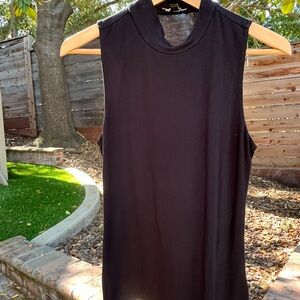 Express Black High Neck Short Sleeved Top